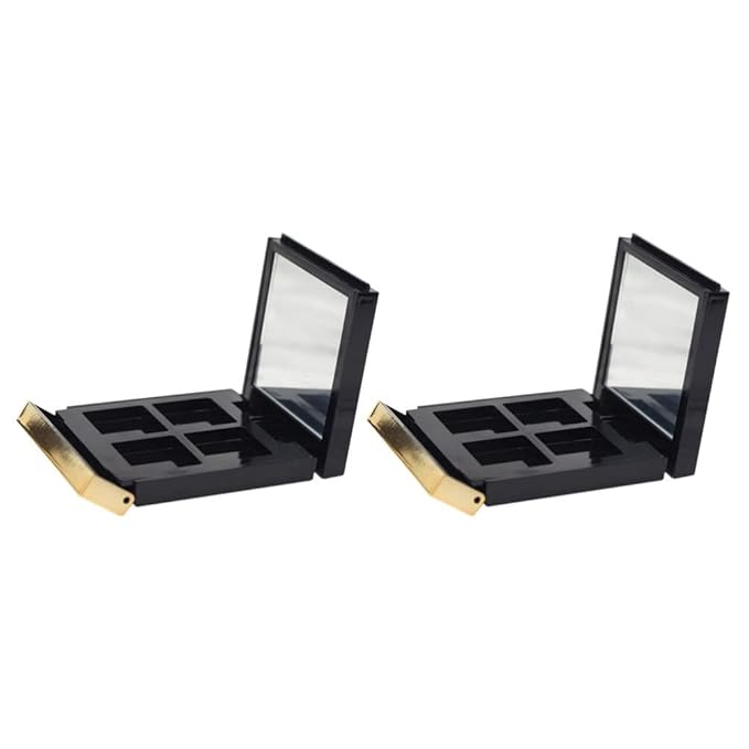 Empty Makeup Palette 2PCS Eyeshadow Makeup Palette with Mirror Plastic Cosmetic Storage Case for Makeup Eyeshadow Lipstick