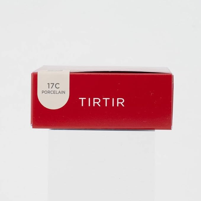 TIRTIR Mask Fit Red Cushion Foundation | Full coverage, Weightless, Skin fit, Satin Glow Finish, Korean Makeup, beauty, Tattoo cover up, Buildable (#17C Porcelain, 0.63 Fl Oz)
