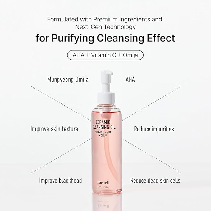 Parnell Aha Omija Ceramic Cleansing Oil 200ml / 6.76 fl.oz | blackhead melting, korean facial cleanser, korean skincare