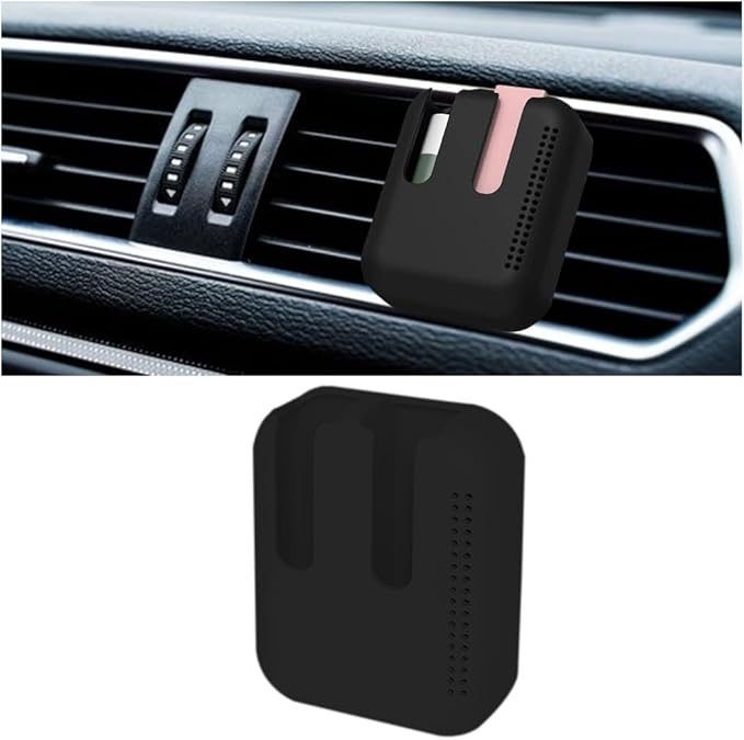 Lip Balm Chapstick Holder for Car Air Vent, Upright Washable Lip Balm Protector for Women Girls, Auto Interior Space Saving Accessories, Universal for Vehicle, Truck and More(Black)
