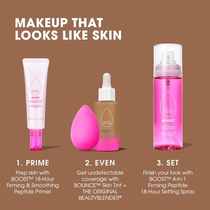Beautyblender 12-Hour Always on Radiant Skin Tint, Breathable Serum Foundation Stays Put for All Day Long Wear, Infused with Hyaluronic Acid & Niacinamide, Tan 1