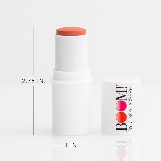 BOOM Beauty Boom Stick Golden Peach: 3-in-1 Cream Blush Stick for Eyes, Lips & Cheek, Long-Wearing Blend & Build Color Vegan Lipstick Pen for All Skin