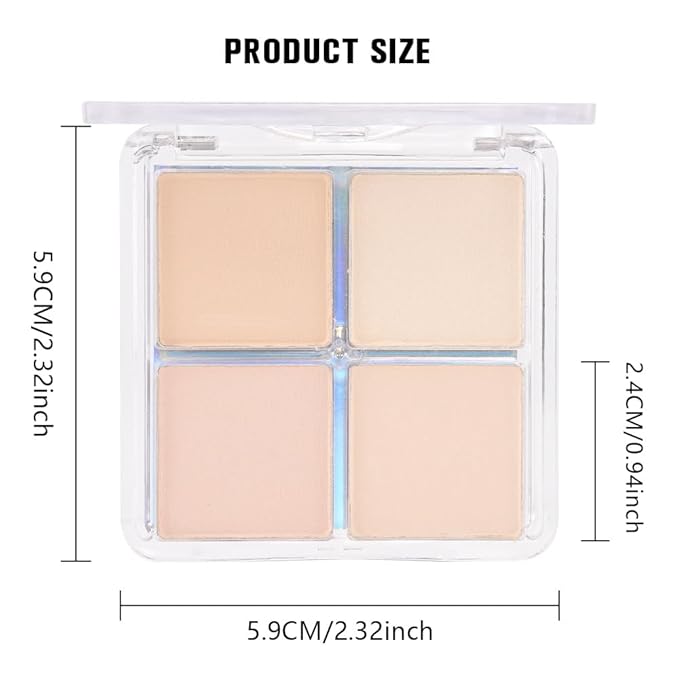evpct Nude Eyeshadow Quad Palette, Light Nude Pink Beige Ivory Champagne Shimmer Matte Waterproof High Pigment Primer Mini Eye Shadow Palette Makeup for older Women, Smudge Proof Vegan, Bright Nudes