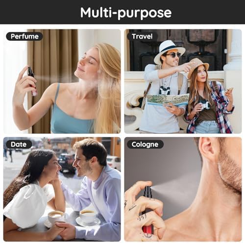 Segbeauty 10ML Travel Cologne Sprayer, 10 Pack Refillable Atomizer Spray Bottle for Perfume, Empty Mini Glass Perfume Bottle Fine Mist Dispenser, Portable Leak-proof Sample Bottles for Travel Outgoing