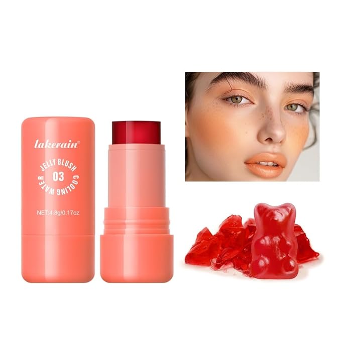 Milk Jelly Blush - Milk Blush - Sheer Cheek & Lip Stain,Long Lasting Milk Jelly Tint Have Transparent & Bright Colors (#3 coral)