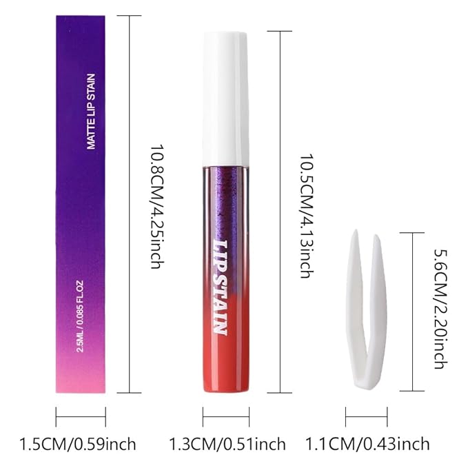 evpct 3Pcs Maroon Mauve Vivid Red Peel Off Lip Stain Tints, Matte Liquid Lipstick Lip Stain Long Lasting Waterproof for Women, Longwear Lipstick Peel Off Highly Pigmented Smudge-proof Easy to Apply