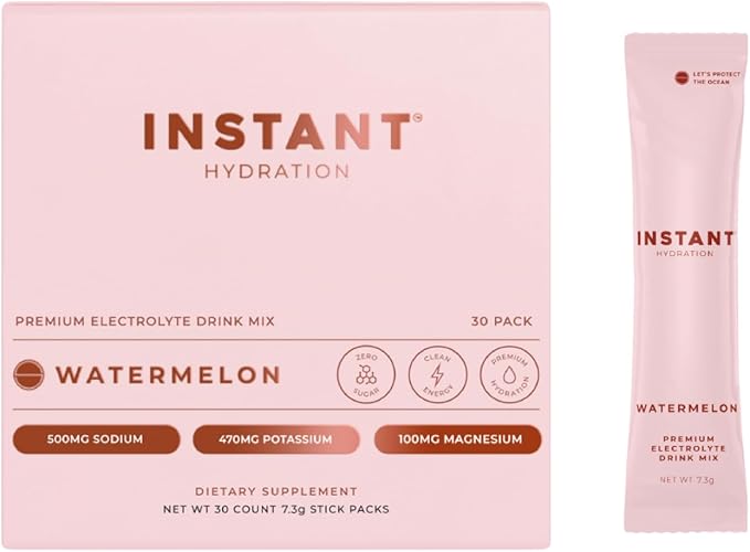 Instant Hydration Electrolytes Powder Packets - Electrolyte Drink Mix - Zero Sugar - Keto, Vegan, Gluten-Free, Non-GMO - Boost Recovery, Brain Health, Muscle & Tissue Support- 30 Sticks