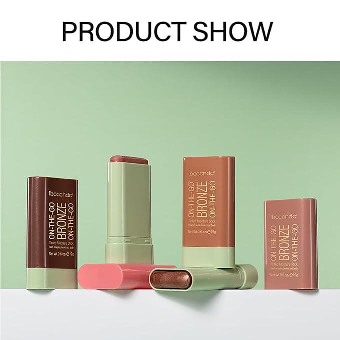 Multi-Use Makeup Blush Stick, Cream Blush Stick, Tinted Solid Moisturizer Stick for Cheek & Eyes & Lips, Waterproof Natural Nude Makeup, Suitable for All Skin (1#Warm Glow)