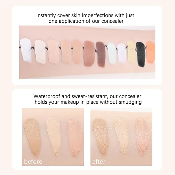 Mallofusa Single Color Face Makeup Concealer Foundation Palette Creamy Moisturizing Contouring 0.49oz (Dark Coffee)