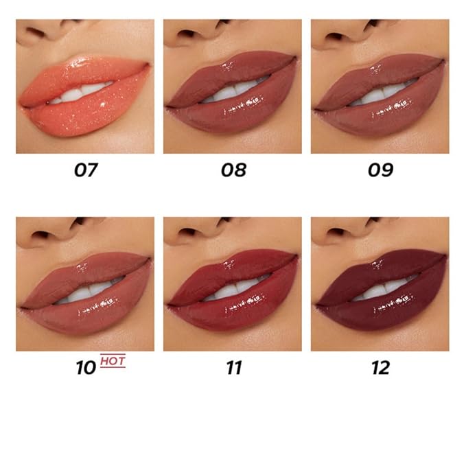 MAEPEOR Hydrating Lip Plumper 12 Colors Moisturizing Shiny Juicy Lip Balm Long Lasting Nourishing Lip Pluming Balm(Color 07)