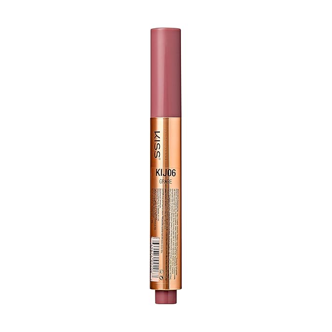 KISS NEW YORK Professional Melting Jelly Lip Balm, High Shine & Moisturizing Lip Stick, Long Lasting, Plumping Effect Look, Non-Sticky & Not Cakey, Easy Application & Natural Coverage (Grape)