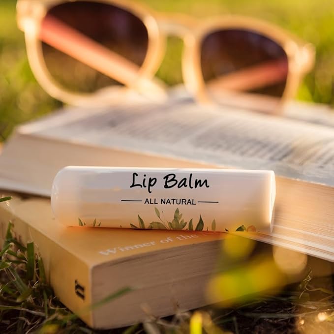 OLYCRAFT 100Pcs 4 Style Lip Balm Label Sticker Flower Pattern Labels Stickers Adhesive Lip Balm Label Sticker Plastic Lipstick Tag Stickers for Lip Balm Container Tubes 1.7x2.1 inch