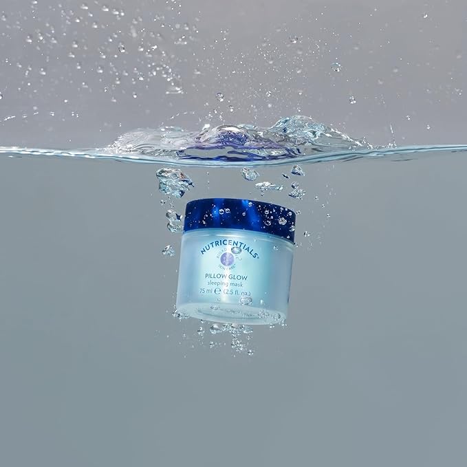 NuSkin NUTRICENTIALS Pillow Glow Sleeping Mask | Overnight Hydration | Bioadaptive Botanical Complex | Red Algae | Apple Extract | Deep Sea Water | Skin Glowing & Pore Minimizing | 2.5 Fl Oz | 1 Pack