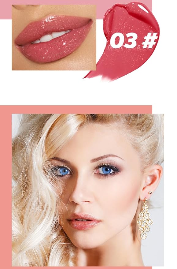MAEPEOR Hydrating Lip Plumper 12 Colors Moisturizing Shiny Juicy Lip Balm Long Lasting Nourishing Lip Pluming Balm(Color 03)