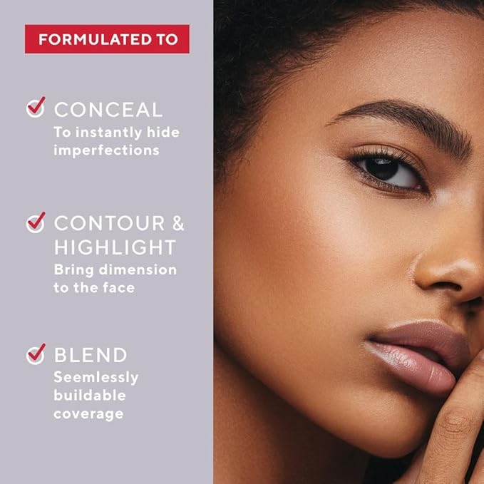 Mirabella Invincible For All Perfecting Under Eye Concealer Full Coverage - Hydrating Makeup Concealer for Dark Circles, Fine Lines & Wrinkles w/Hyaluronic Acid - Light L90