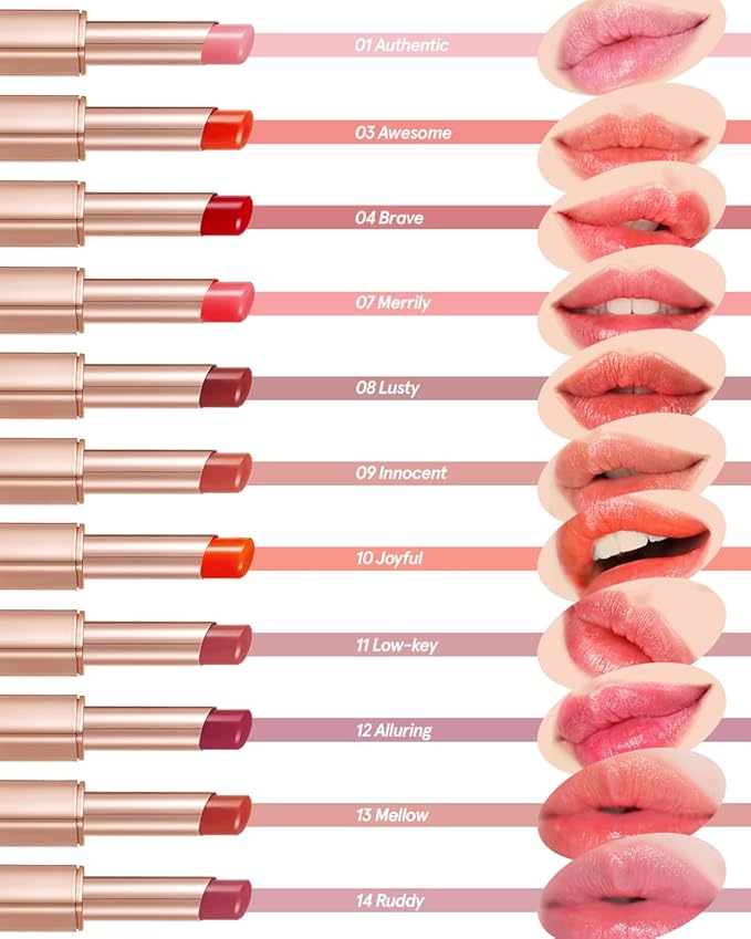 ATHÉ Authentic Lip Balm 03 AWESOME (Tinted), Lightweight Wear & Plumping Lips without Stickiness, Moisturizing & Nourishing Plant-Based Vegan Chapstick for Dry, Petrolatum Free, Cruelty-Free