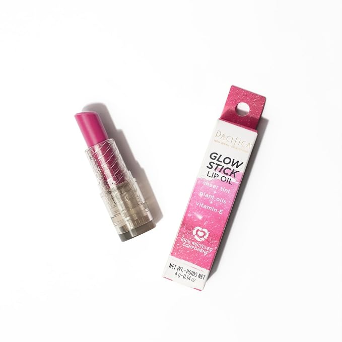 Pacifica Beauty Glow Stick Lip Oil, Sheer Hint of Color, Lip Tint, Moisturize, Nourish, Hydrating, Glossy, Vitamin E, Tinted Lip Balm, Soft Lips, Vegan, Sunrise, 0.14 oz (1 Count)