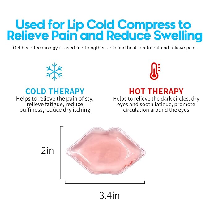 Lip Ice Pack for Cosmetic (10 PCS),Ice Pack After lip ice treatment, reusable ice pack lip shape ice pack to relieve pain and relax lips, anti-aging lip care ice pack to reduce lip swelling