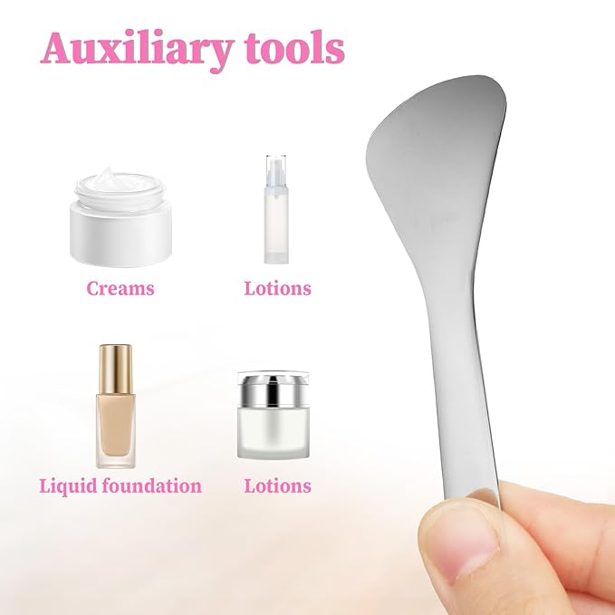 2Pcs Cosmetic Spatula Reusable Facial Massage Spatula Practical Mini Makeup Eye Cream Applicator Multi-functional Beauty Face Skincare Spoon for Mixing Sampling Lotions Moisturizers Accessories