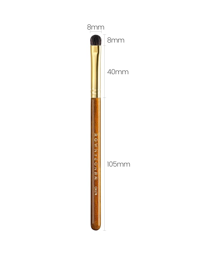 Desert Oak Series Blend-Sculpt Eyeshadow Brush - Contoured Crescent Head for Crease Work, Hypoallergenic Squirrel & Goat Hair Blend, Bubinga Bubinga Handle (CM 174)