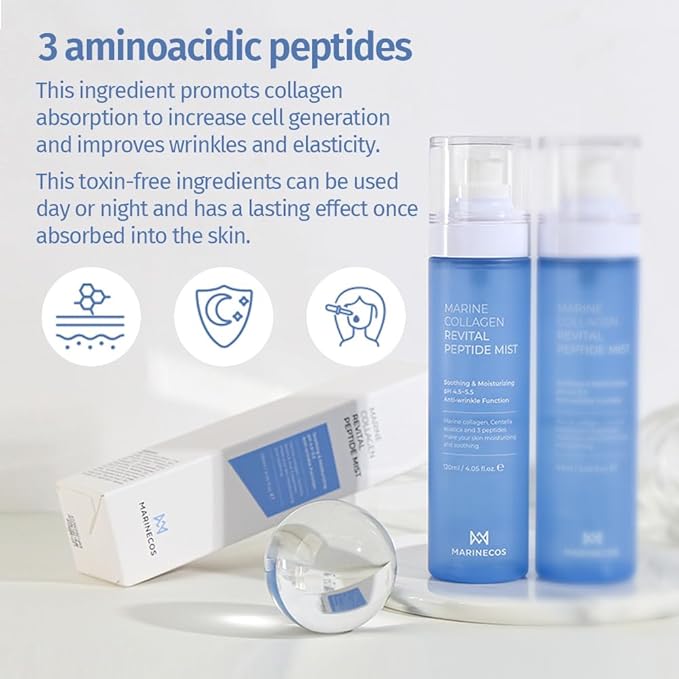 Marine Collagen Revital Peptide Mist 120ml γ
£ Fine Facial Spray for Hydration Soothing Glow γ
£ Daily Moisture Mist with Centella and Peptides