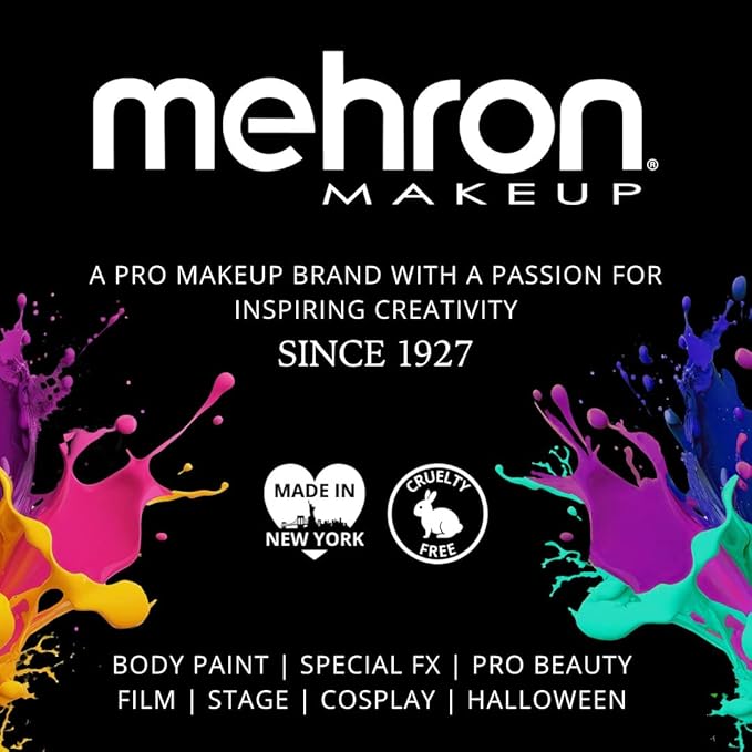 Mehron Makeup Foundation Greasepaint | Stage, Face Paint, Body Paint, Halloween Makeup 1.25 oz (38 g) (ORANGE)