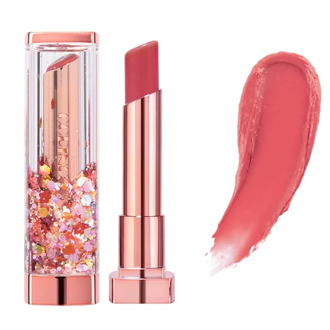 Sparkle Cute Changes Color Lip Balm| Colored Lip Cream Lip Gloss, Glitter Lip Care Lip Pack Birthday Gift Glitter Gift Sequin Shiny Spangle Lipbalm (#05 Rose Red)