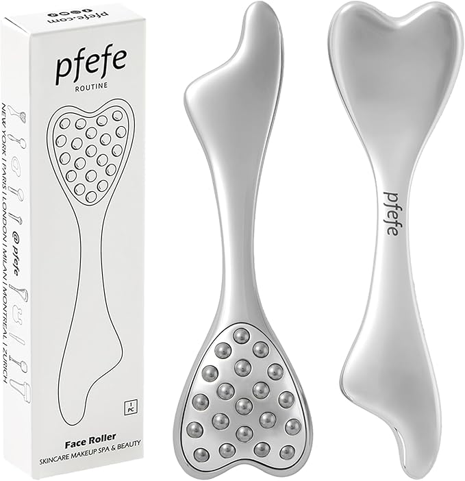 Stainless Steel Gua Sha & Face Roller, 3-in-1 Dolphin Facial Roller for Esthetician Supplies Women Gift, Skin Care Tool for Puffiness, Wrinkles, Dark Circles (1 Pc)
