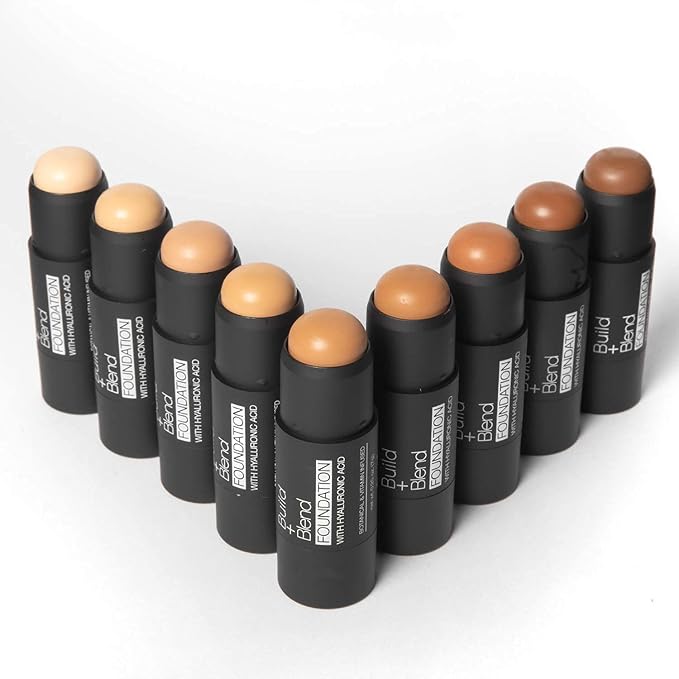 Palladio BUILD + BLEND Foundation Stick, Contour Stick for Face, Professional Makeup for Perfect Look, 0.25 Ounce (Mocha)