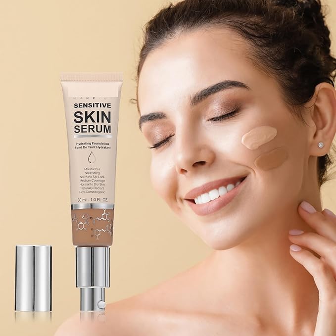 MAEPEOR Hydrating Foundation 6 Colors Full Coverage Liquid Foundation Naturally Mattle Oil-Control Foundation for All Skin Tone (05 Tan)