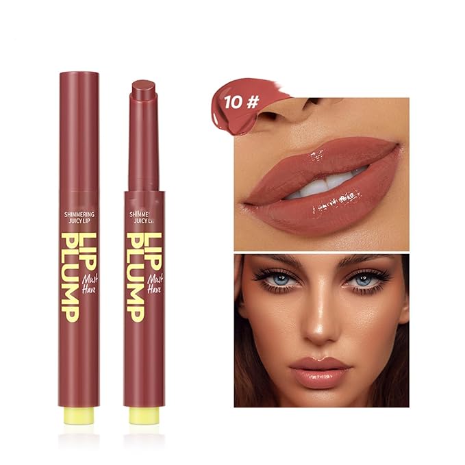 MAEPEOR Hydrating Lip Plumper 12 Colors Moisturizing Shiny Juicy Lip Balm Long Lasting Nourishing Lip Pluming Balm(Color 10)