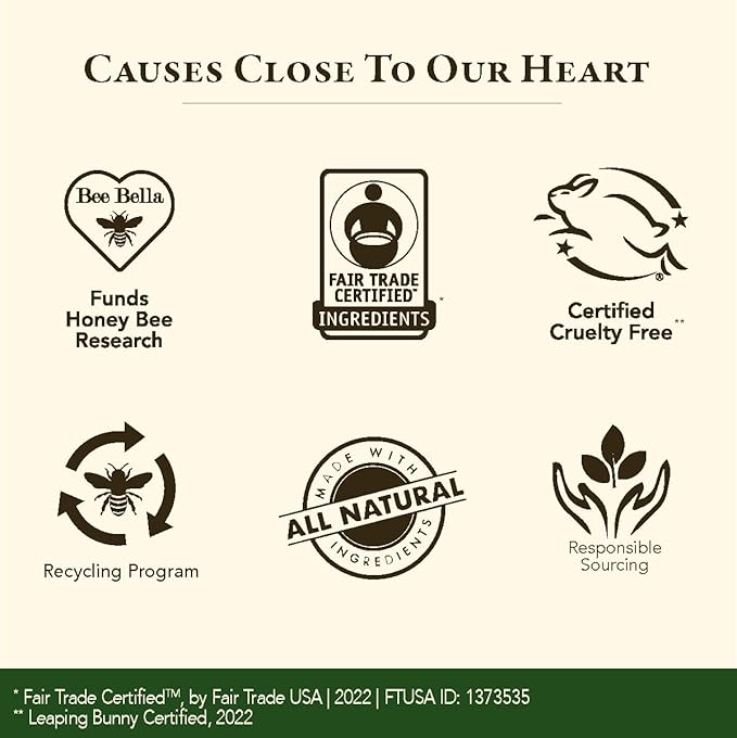 Bee Bella Lip Balm Holiday Gift Box, Cherry, Lavender Vanilla, Vanilla Bean, Pumpkin Spice, Candy Cane, 5 Pack - Hydrating, Moisturizing, Natural, Organic Beeswax with Vitamin E, Handmade in USA