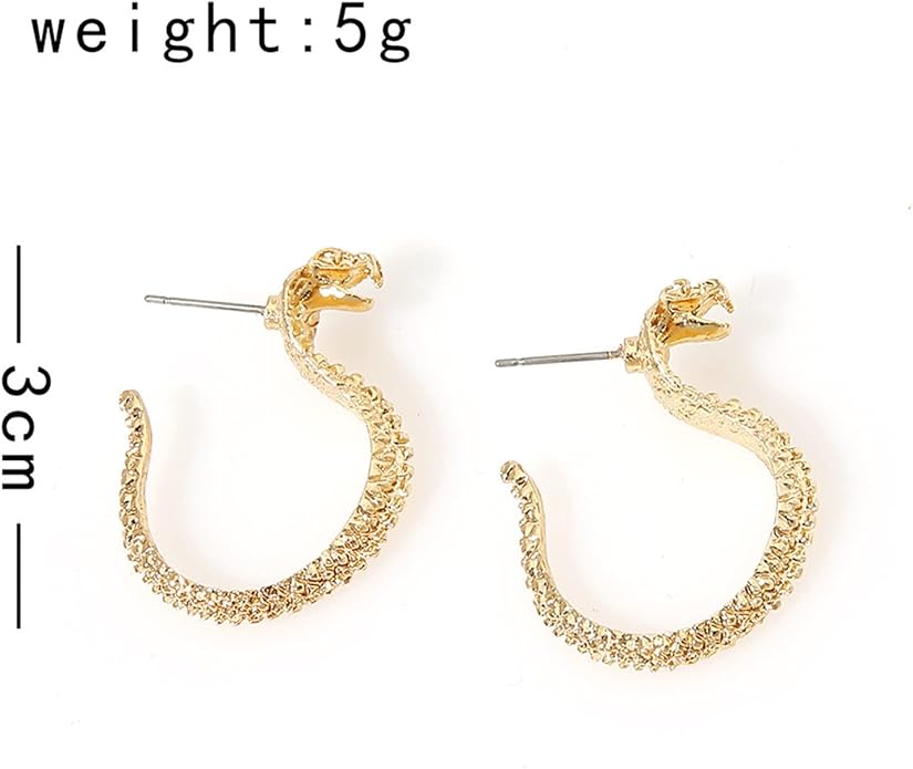 Vintage Snake Studs Earrings Gold Snake Dangle Earrings Animal Serpent Earrings Punk Cool Snake Earrings Jewelry for Women Girls Gifts