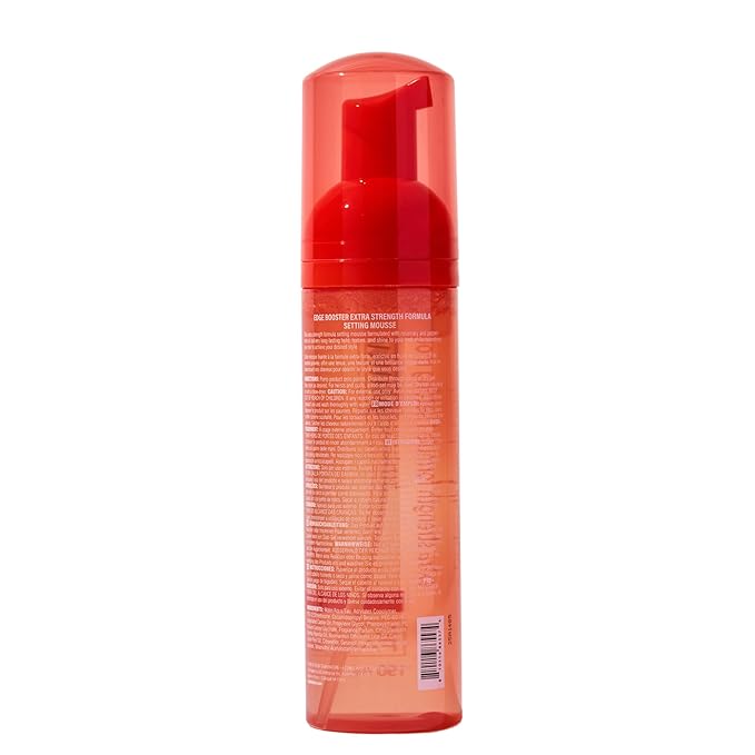 Style Factor EDGE BOOSTER Extra Strength Setting Mousse ā Frizz Control, Extra Volume, and Conditioning ā 6.4oz Orange Ruby Mousse for Curly Hair