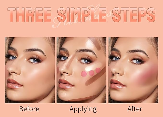 3Pcs Contour Stick Set,3 Colors Contour Stick Makeup Set, Long-Lasting Waterproof Concealer Stick Kit,Cream Blush & Highlighter Bronzer Pen (SET-C)