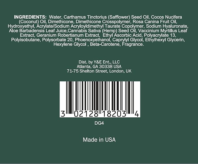 Rejuvenating Hemp Eye Cream with Hemp Oil, Hyaluronic Acid, Rosehip Oil, and Vitamins. Formulated to Treat the Sensitive Skin around the Eyes.