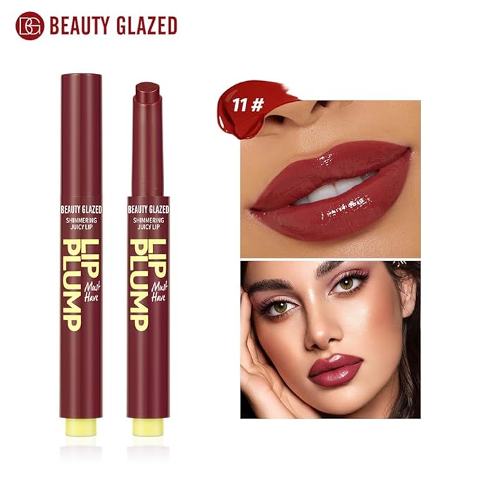 MAEPEOR Hydrating Lip Plumper 12 Colors Moisturizing Shiny Juicy Lip Balm Long Lasting Nourishing Lip Pluming Balm(Color 11)