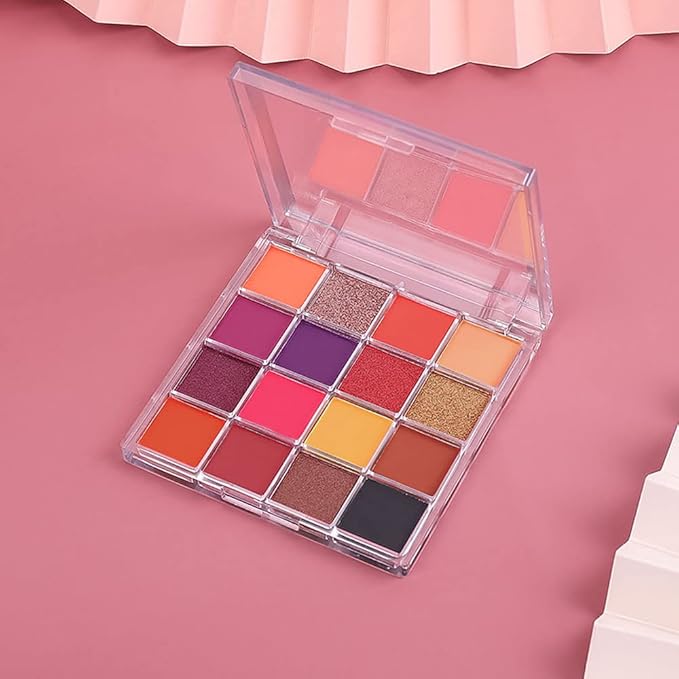 16 Girds Colorful Matte Shimmer Eyeshadow Palette for Eye Makeup,High Pigmented Eye Shadow Primers Powder Palet de sombras de ojos-Glitter Color#