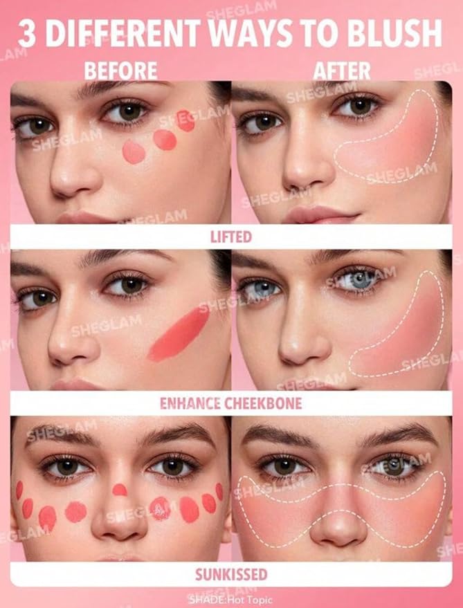 SHEGLAM Makeup - Color Bloom Liquid Blush Matte Finish - Long-wearing Waterproof Gel-Cream Blush with Sponge Tip Applicator (Cutie Pie)