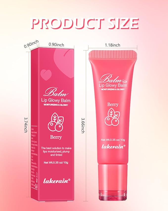 Moisturizer Lip Glowy Balm, Hydrating & Nourishing Repair Sleeping Lip Mask, Shine Glossy Finish Lip Oil, Day and Night Smooth Cracked Chapped Dry Lips, Lip Care Therapy Treatment for Women-1#Peach