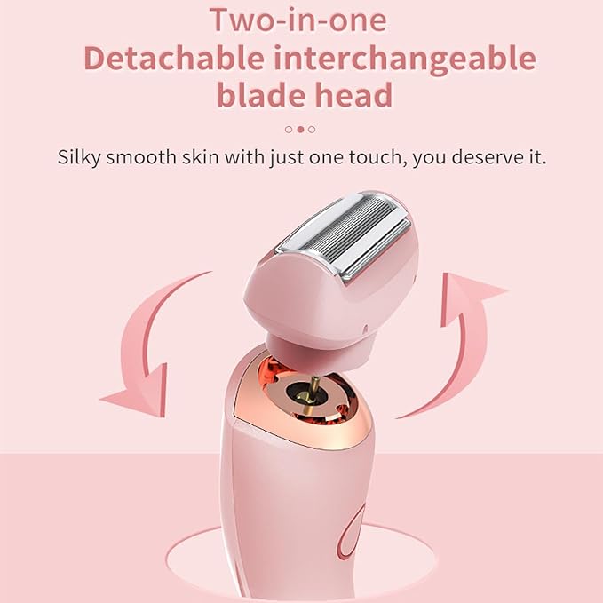 Dusk Razor for Women,Dusk Glide Pro 3.0 Razor - Bikini Portable Legs Body,2 in 1 Waterproof Electric Razors,Wet & Dry, Painless Hair Removal, Removable Head (Pink)