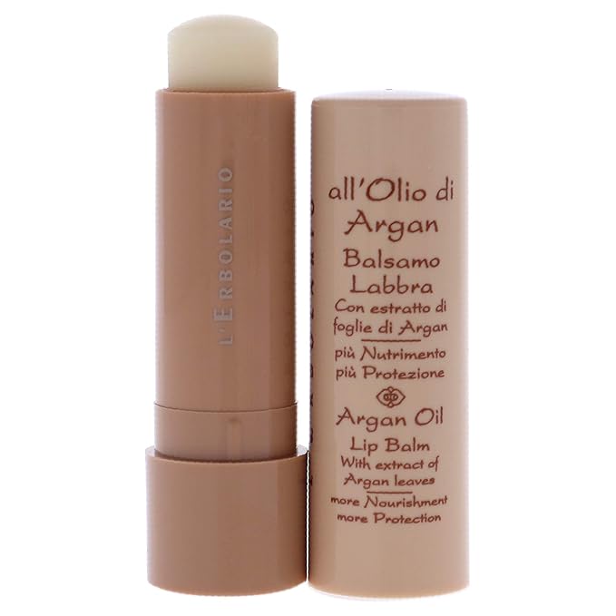 L'Erbolario Argan Oil Lip Balm - For Lips That Are Always Soft And Protected - Nourishing And Compacting Properties - Contains Extract Of Argan Leaves - Natural Origin Ingredients - 0.15 Oz