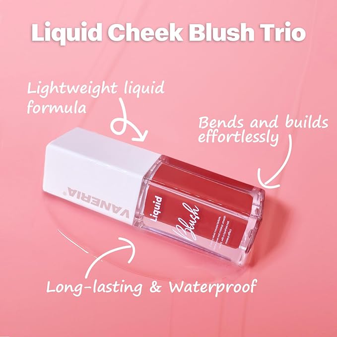 VANERIA Liquid Blush for Cheeks,Long lasting High Pigment Creme Blush,Multi-Use Makeup Blush Stick for Cheeks Lips Eyes,Natural Look Makeup Face Blushes.#4 (5g/0.17oz) 