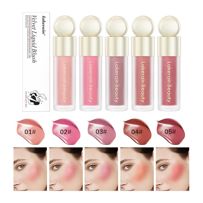 Soft Velvet Liquid Blush Face Makeup Matte Cream Blush for Cheek Weightless,Long-Lasting,Natural-Looking,Smudge Proof,Dewy Finish Skin Tint Blush Makeup(#03)
