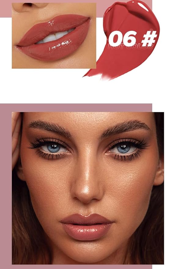 MAEPEOR Hydrating Lip Plumper 12 Colors Moisturizing Shiny Juicy Lip Balm Long Lasting Nourishing Lip Pluming Balm(Color 06)