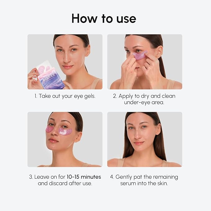 MAREE Violet Eye Gels - Marine Collagen and Grape Water Extract for Hydrated Skin