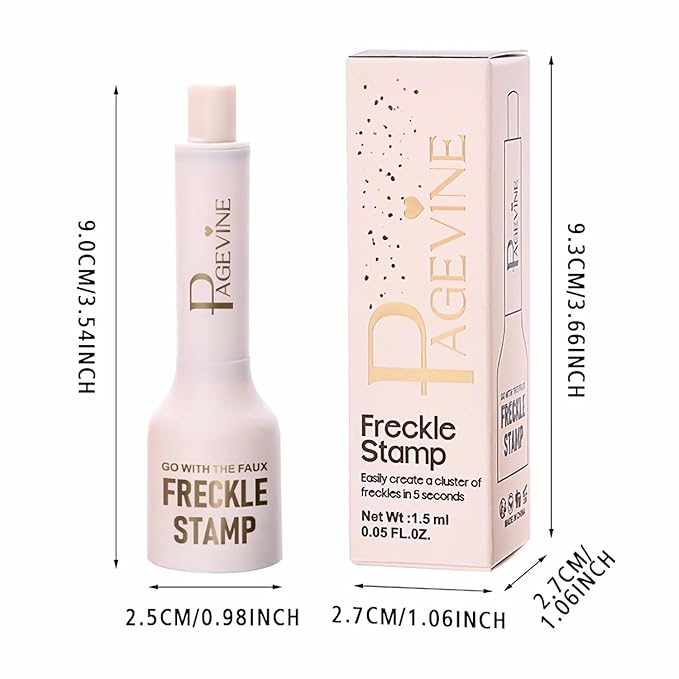 Freckle Stamp Pen, Waterproof Fake Freckles Makeup Tool, Upgrade Liquid Faux Freckles Pen, Quick-Dry, Long-Lasting, Lifelike, Natural Sunkissed Makeup, with Multi-Prong Precision Stamp Head (Dark)