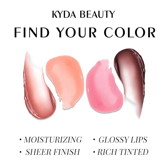 KYDA 2 Colors Tinted Lip Balm, Hydrating Sheer Formula Lip Balm, Natural Glossy Finish, Moisturizing Lip Care Balm for Dry Lips, Pink Candy and Peach Candy