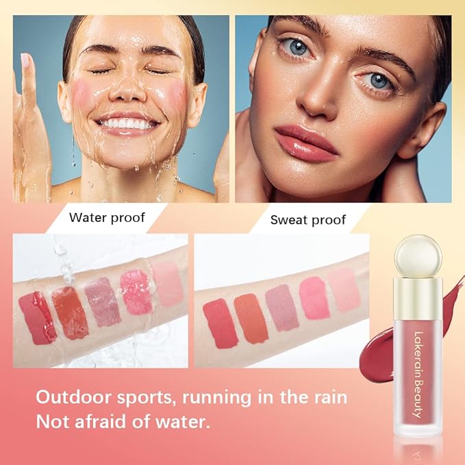 Liquid Blush,Soft Cream Face Blush, Dewy Cheek Tint, Long Lasting Natural Matte Finish Looking,Moisturizing Lightweight Blendable Feel (02 - HAPPY)