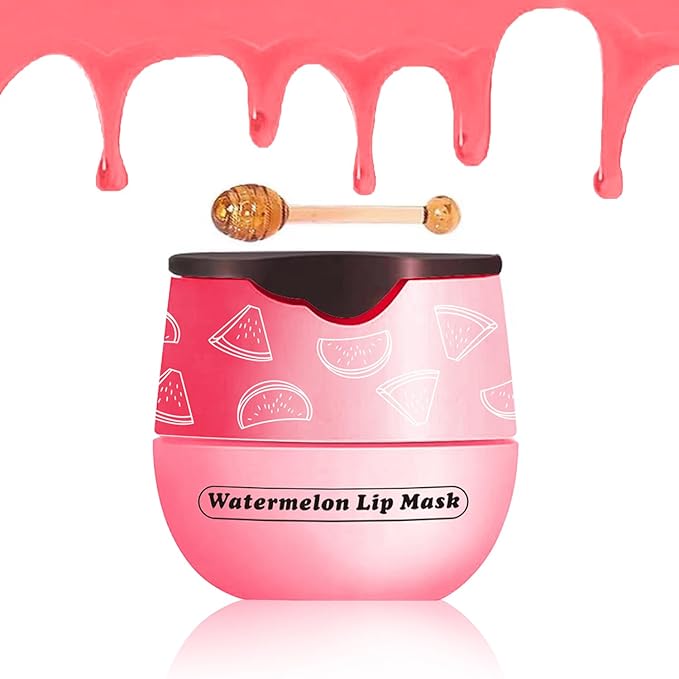 Watermelon Lip Balm, Honey Strawberry Apple Watermelon Lip Mask Overnight, Moisturizing Lip Sleeping Mask, Day & Night Lip Care - Hydrate Repair Prevent Dry (Watermelon)